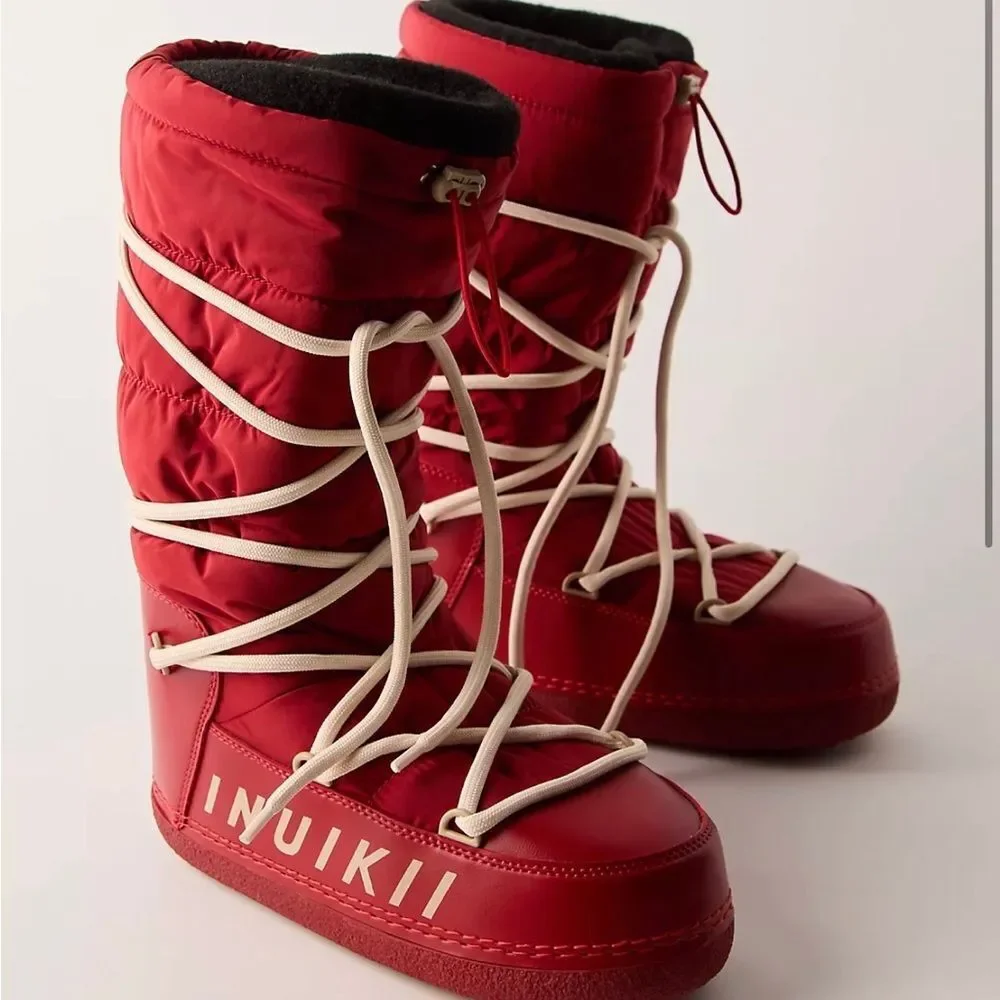 Inuikii Red Winter Boots with White Laces size 39